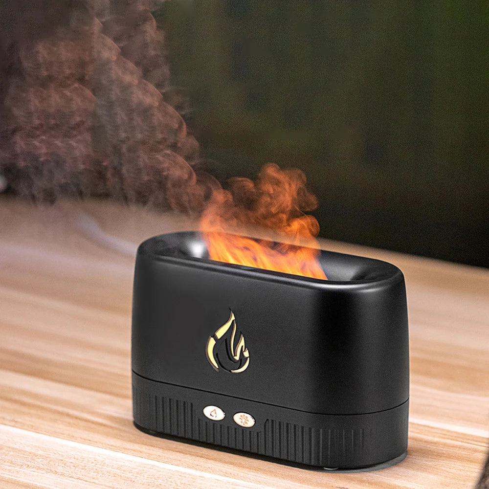 Flame Aromatherapy Machine Humidifier Home Office Hotel Essential Oil