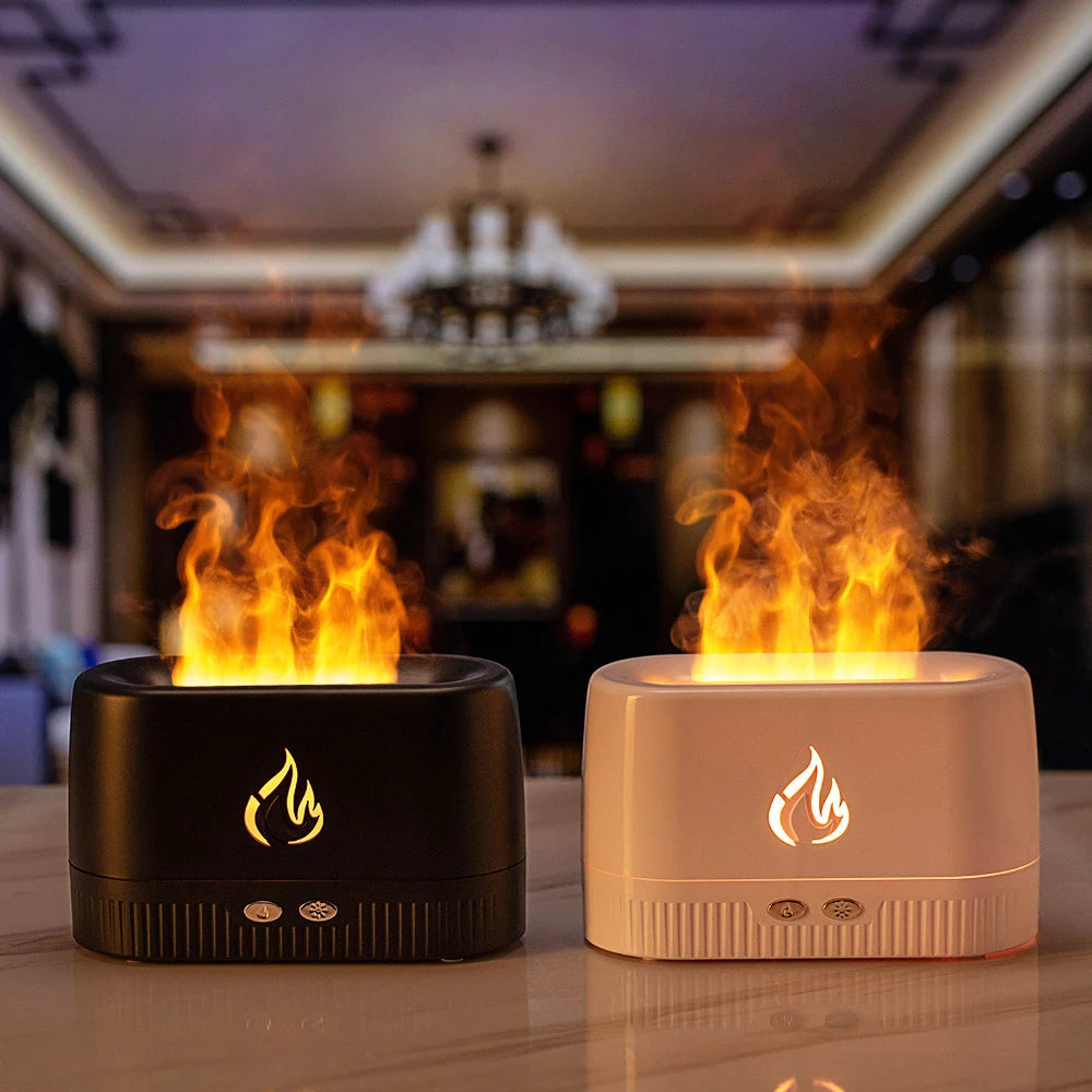 Flame Aromatherapy Machine Humidifier Home Office Hotel Essential Oil