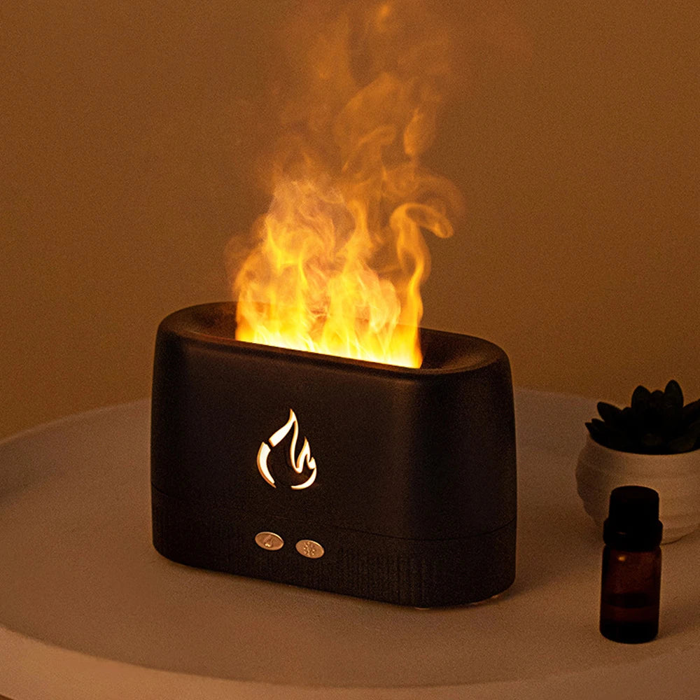 Flame Aromatherapy Machine Humidifier Home Office Hotel Essential Oil