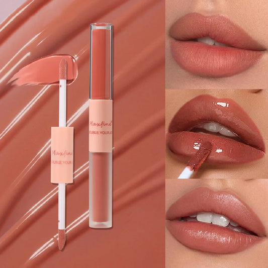 Double Headed Waterproof Moisturizing Durable Mist Matte/ Velvet Mirror Lip Gloss